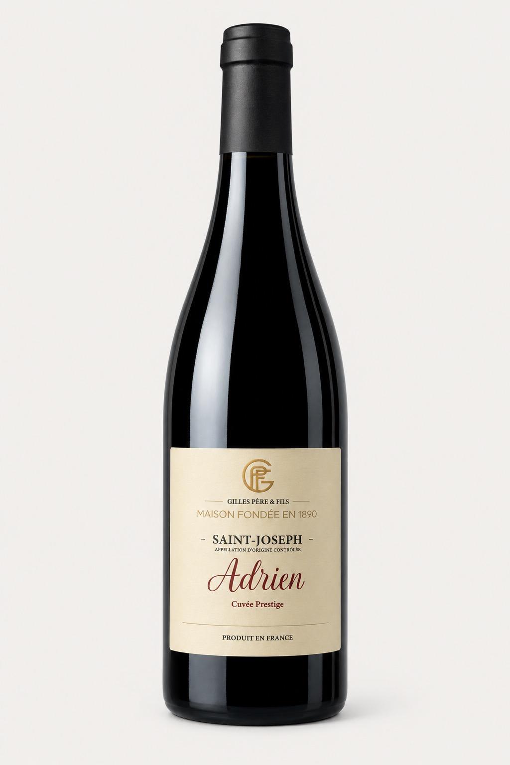 Bouteille de vin rouge Saint-Joseph « Adrien » – Maison Gilles Père & Fils, vigneron en Vallée du Rhône depuis 1890